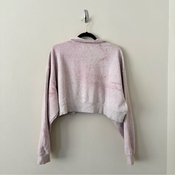 Aritzia-Tna Cropped Tie Dye 1/4 Zip Pullover (Size:Large) - Picture 3 of 12
